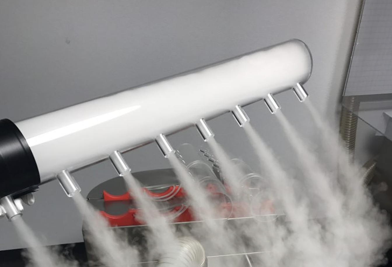 تصویری از تأثیر فشار نازل بر الگوی جریان هوا